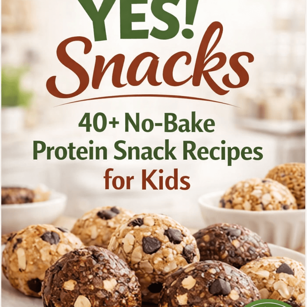 Yes! Snacks 40+ No-Bake Protein Snack Recipes for Kids image showcasing delicious protein snacks recipes.